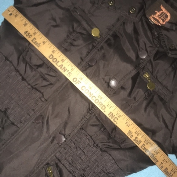 DOLLHOUSE outerwear warm winter coat dark brown detachable hood NEW size S - Picture 7 of 10